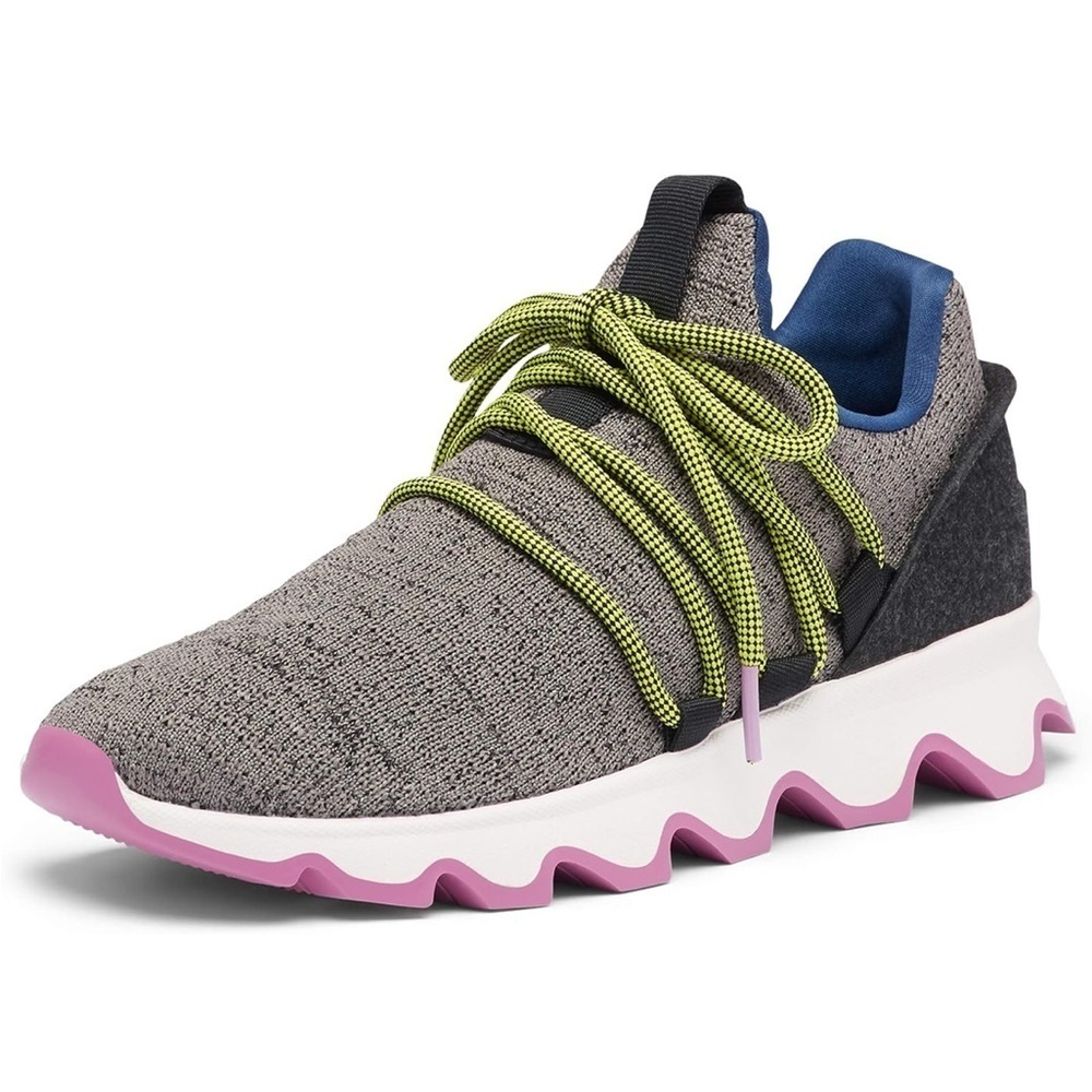 SOREL | kinetic lace up grey knit sneaker - Picture 2 of 9